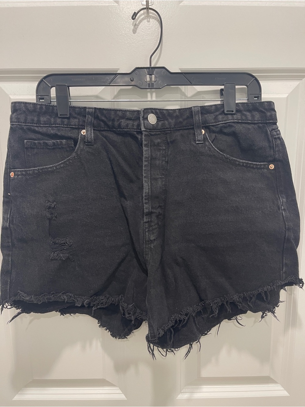 wild fable Black Distressed Frayed Hem Denim Shorts